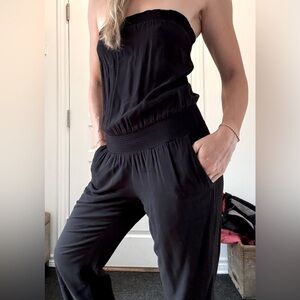 Gorgeous Black flowy Jumpsuit - Romper from Jacob size XS  - strapless tube top